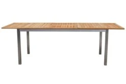 OUTFLEXX Set, Silber, 200/300 X 100 Cm, Edelstahl/Teak, Ausziehtisch, 6 Stühle Padded, 2 Multipositionssessel -Gartenblick Geschaft 10 14158.jpg