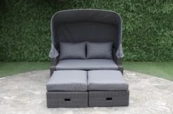 OUTFLEXX Fontana Loungebett, Grau, Polyrattan, Doppel-halbrund, Mit Unterschiebbaren Hockern, Dach Klappbar -Gartenblick Geschaft 10 18545.jpg