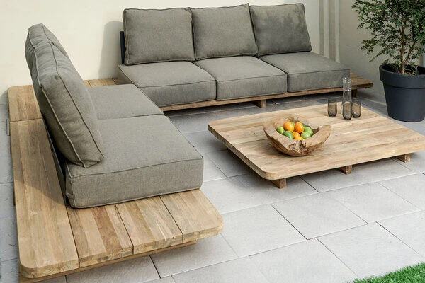 OUTFLEXX Loungemöbel, Natur, Recycled FSC®-Teak, 5 Sitzplätze, Inkl. Kissen 12 OUTFLEXX Loungemöbel, Natur, Recycled FSC®-Teak, 5 Sitzplätze, Inkl. Kissen - Image 10