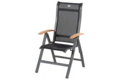 HARTMAN Alice Multipositionssessel, Xerix/schwarz, Alu/4x4 Textilen, Mit FSC Teak-Armlehnen