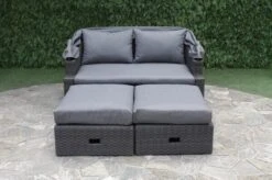 OUTFLEXX Fontana Loungebett, Grau, Polyrattan, Doppel-halbrund, Mit Unterschiebbaren Hockern, Dach Klappbar -Gartenblick Geschaft 11 18545.jpg