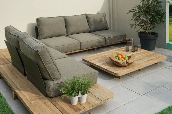 OUTFLEXX Loungemöbel, Natur, Recycled FSC®-Teak, 5 Sitzplätze, Inkl. Kissen 5 OUTFLEXX Loungemöbel, Natur, Recycled FSC®-Teak, 5 Sitzplätze, Inkl. Kissen - Image 3
