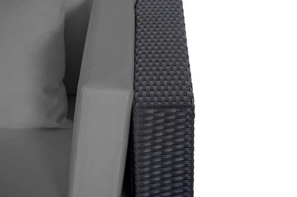 OUTFLEXX Loungemöbel-Set, Schwarz, Polyrattan, 6 Personen, Wasserfeste Kissenbox, Inkl. Loungetisch 14 OUTFLEXX Loungemöbel-Set, Schwarz, Polyrattan, 6 Personen, Wasserfeste Kissenbox, Inkl. Loungetisch - Image 12