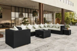 OUTFLEXX Loungemöbel-Set, Braun, Polyrattan, Für 8 Personen, Inkl. Loungetisch, Wasserfeste Kissenbox -Gartenblick Geschaft 1301 BOX D CGI 02.jpg
