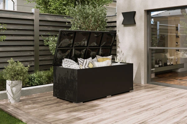 OUTFLEXX Kissenbox, Braun, Polyrattan, 204x94x75cm 3 OUTFLEXX Kissenbox, Braun, Polyrattan, 204x94x75cm