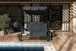 OUTFLEXX Doppelliege, Anthrazit, Polyester/Stahl Pulverbeschichtet, 205x138x34cm, Inkl. Nackenkissen, Rollbar -Gartenblick Geschaft 16102 CGI 02.jpg