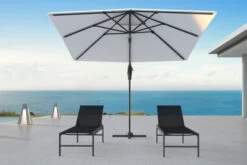 OUTFLEXX Ampelschirm, Creme, Pulverbesch. Aluminium, 300x300 Cm, Inkl. Plattenständer, Twist-Funktion -Gartenblick Geschaft 16108 3 CGI.jpg