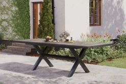 SIENA GARDEN Sincro Ausziehtisch, Anthrazit/natur-grau, Alu/Keramik, 205/265x103 Cm