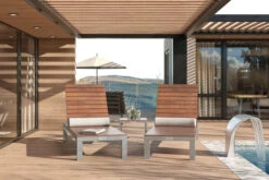 Villana 2er Sonnenliegen-Set, Alu/FSC-Akazienholz, 201x70x32,5cm, 4-fach Verstellbar, Mit Beistelltisch 45x45cm -Gartenblick Geschaft 17776 CGI 02.jpg