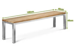 OUTFLEXX Gartenbank, Edelstahl/recyceltes FSC®-Teak, 160x40x45cm, Rustikal Gebürstet -Gartenblick Geschaft 18316 05.jpg