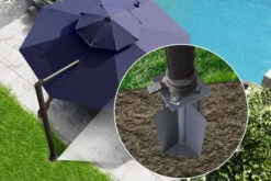 OUTFLEXX Bodenanker XL Für Ampelschirme, Anthrazit, Pulverbesch. Stahl, 28x28x60,5, Zum Einbetonieren -Gartenblick Geschaft 18356 01.jpg