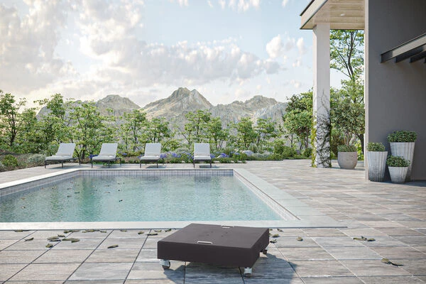 OUTFLEXX Schirmständer, Granit, 70x70x22cm, 150kg, Mit Lenkrollen Und Standfüßen 4 OUTFLEXX Schirmständer, Granit, 70x70x22cm, 150kg, Mit Lenkrollen Und Standfüßen - Image 2