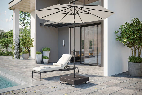 OUTFLEXX Schirmständer, Granit, 70x70x22cm, 150kg, Mit Lenkrollen Und Standfüßen 5 OUTFLEXX Schirmständer, Granit, 70x70x22cm, 150kg, Mit Lenkrollen Und Standfüßen - Image 3