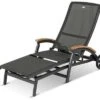 HARTMAN Da Vinci Gartenliege, Xerix/anthrazit, Alu/Textilene, 170 X 82 X 30 Cm, Mit FSC-Teak-Armlehnen