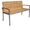 OUTFLEXX Gartenbank, FSC-Teakholz/Edelstahl, 2-Sitzer, 130x55x80cm