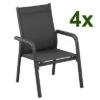 Kettler BasicPlus 4er-Set Stapelsessel, Anthrazit/anthrazit, 0301205-7000