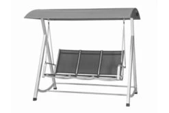 MWH Elements Hollywoodschaukel, Silber/anthrazit, Alu/Textil, 3-Sitzer, 209 X 113 X 171 Cm