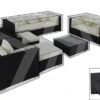 OUTFLEXX Premium Abdeckhauben Set Für Lounge TheBox-B: 1599/ 1716/ 7173 /16062, Schwarz, Wasserbeständig
