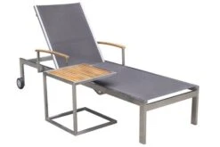 OUTFLEXX Sonnenliegen-Set, Taupe, Edelstahl/FSC-Teak, 195,5x74x35cm, Mit Armlehnen, Inkl. Beistelltisch 45x45cm -Gartenblick Geschaft 1 16547.jpg