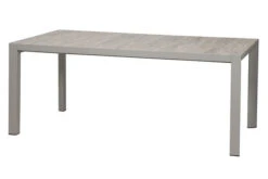 SIENA GARDEN Silva Esstisch, Silber / Washed Grey, Alu / Keramik, 183x100x74 Cm