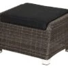 Ploß Rocking Hocker, Grau/braun-meliert, Polyrattan, 71x45x56 Cm, Zu Loungesessel, Inkl. Polster