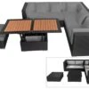 OUTFLEXX Loungemöbel-Set, Schwarz, Polyrattan, 6 Personen, Wasserfeste Kissenbox, Inkl. Loungetisch