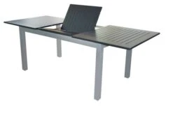 DOPPLER Expert Esstisch, Silber/schwarz, Aluminium, 150-210 X 90 Cm, Ausziehbar