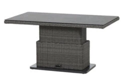 SIENA GARDEN Porto Lifttisch, Grau, Alu / Gardino®-Geflecht, 130 X 75 X 40/52/65 Cm, Höhenverstellbar, Spraystone Platte