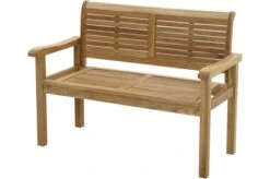 Ploß Zweisitzer Landhausbank York, Premium-Teak, Natur, 120x64x95 Cm