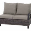 SIENA GARDEN Corido 2-Sitzer Sofa, Charcoal, Alu / Gardino®-Geflecht, 136x83x88 Cm, Armlehne Links
