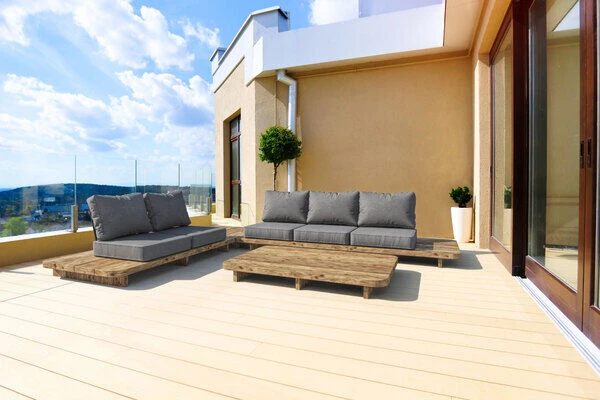 OUTFLEXX Loungemöbel, Natur, Recycled FSC®-Teak, 5 Sitzplätze, Inkl. Kissen 3 OUTFLEXX Loungemöbel, Natur, Recycled FSC®-Teak, 5 Sitzplätze, Inkl. Kissen