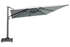 OUTFLEXX Ultimate XL Ampelschirm, Anthrazit/creme, Alu/Spuncrylic®, 450x450cm, Inkl. Befüllbarem Schirmständer