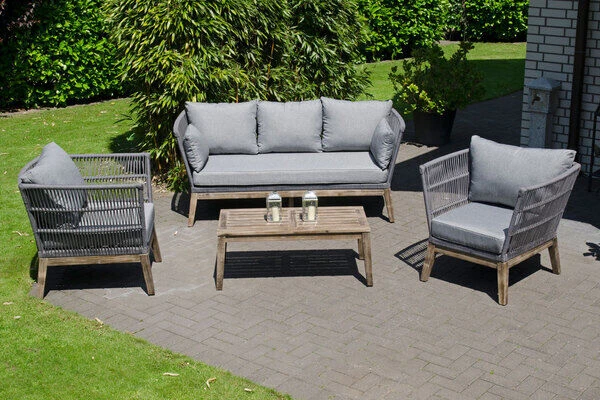 SUNNY SMART Astoria Loungegruppe, Grau, Alu/Rope, Bis Zu 5 Personen, Inkl. Kissen 3 SUNNY SMART Astoria Loungegruppe, Grau, Alu/Rope, Bis Zu 5 Personen, Inkl. Kissen