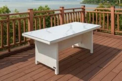 OUTFLEXX Dining Tisch, Weiß, Polyrattan, 200 X 95 Cm, Tischplatte Spraystone, 6mm