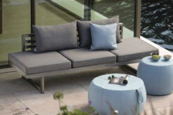 STERN New Holly Lounge/Liege, Silber/schiefergrau, Edelstahl, 216x77x68 Cm, Inkl. Polster Schiefergrau