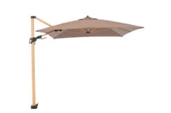 DOPPLER Alu Wood Pendelschirm, Greige, Alu/Polyester, 300x220 Cm, Mit Kurbel, Holzoptik