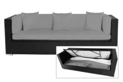 OUTFLEXX Dreisitzer-Sofa, Schwarz, Polyrattan, 210x85x70cm, Inkl. Polster + Wasserfeste Kissenbox -Gartenblick Geschaft 1 2392 1 BOX.jpg