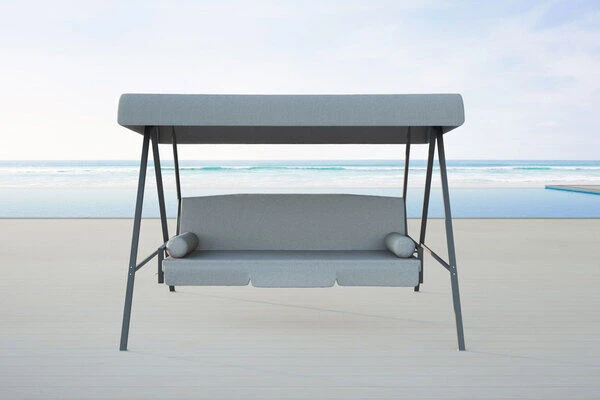 OUTFLEXX 3-Sitzer Hollywoodschaukel, Grau/anthrazit, Stahl/Polyester, 233x135 Cm, Mit Liegefunktion 4 OUTFLEXX 3-Sitzer Hollywoodschaukel, Grau/anthrazit, Stahl/Polyester, 233x135 Cm, Mit Liegefunktion - Image 2