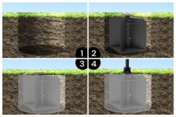 OUTFLEXX Bodenanker XXL Für Ampelschirme, Anthrazit, Pulverbesch. Stahl, 50x50x63 Cm, Zum Einbetonieren -Gartenblick Geschaft 21594 02.jpg