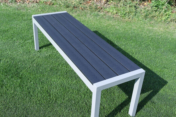 VILLANA Bank, Silber, Alu/Holzimitat, 135x40x45 Cm, Für Bis Zu 3 Personen 6 VILLANA Bank, Silber, Alu/Holzimitat, 135x40x45 Cm, Für Bis Zu 3 Personen - Image 4