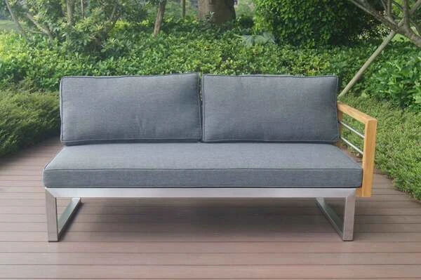OUTFLEXX Ecklounge, Natur/grau, Edelstahl/Teak, 5 Personen, Inklusive Sessel Und Multifunktionstisch 100 X 70 Cm, Lehne Links 10 OUTFLEXX Ecklounge, Natur/grau, Edelstahl/Teak, 5 Personen, Inklusive Sessel Und Multifunktionstisch 100 X 70 Cm, Lehne Links - Image 8