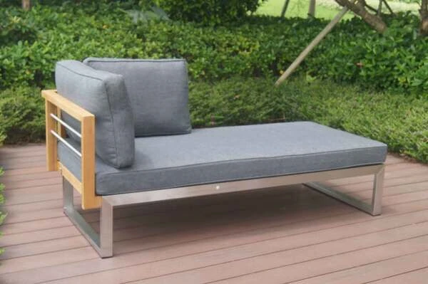OUTFLEXX Ecklounge, Natur/grau, Edelstahl/Teak, 5 Personen, Inklusive Sessel Und Multifunktionstisch 100 X 70 Cm, Lehne Links 15 OUTFLEXX Ecklounge, Natur/grau, Edelstahl/Teak, 5 Personen, Inklusive Sessel Und Multifunktionstisch 100 X 70 Cm, Lehne Links - Image 13