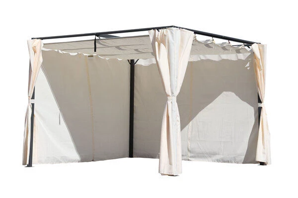 OUTFLEXX Pergola, Anthrazit/creme, Stahl, Pulverbeschichtet, 300x300x220 Cm 5 OUTFLEXX Pergola, Anthrazit/creme, Stahl, Pulverbeschichtet, 300x300x220 Cm - Image 3