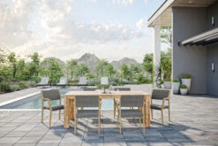 OUTFLEXX Sitzgruppe, Natur/grau, Akazie/Geflecht, Tisch 200 X 100 Cm, 6 Personen -Gartenblick Geschaft 21920 CGI 02.jpg