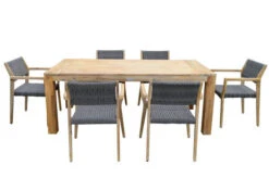 OUTFLEXX Sitzgruppe, Natur/grau, Akazie/Geflecht, Tisch 200 X 100 Cm, 6 Personen -Gartenblick Geschaft 21920 6.jpg