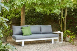 SIENA GARDEN Avenia Dining-Bank/Liege, Matt Weiß-grau/stone Grey, Aluminium, 73x195x70 Cm, Inkl. Sitz-und Rückenkissen -Gartenblick Geschaft 21999 11.jpg