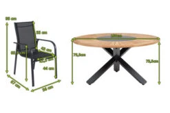 OUTFLEXX Esstischgarnitur, OUTFLEXX® Anthrazit Matt, Alu / Teak / Textil, Esstisch Ø 150 Cm, 5 Sessel, Stapelbar 20 OUTFLEXX Esstischgarnitur, OUTFLEXX® Anthrazit Matt, Alu / Teak / Textil, Esstisch Ø 150 Cm, 5 Sessel, Stapelbar -Gartenblick Geschaft 22204 5.jpg