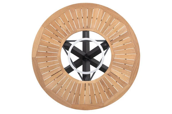 OUTFLEXX Esstischgarnitur, OUTFLEXX® Anthrazit Matt, Alu / Teak / Textil, Esstisch Ø 150 Cm, 5 Sessel, Stapelbar 10 OUTFLEXX Esstischgarnitur, OUTFLEXX® Anthrazit Matt, Alu / Teak / Textil, Esstisch Ø 150 Cm, 5 Sessel, Stapelbar - Image 8