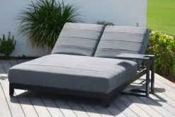 OUTFLEXX Doppelliegen, Anthrazit/flanelle, Alu/Sunbrella, 203x143x40/100, Höhenverstellbare Rückenlehne