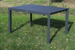 VILLANA Esstischgruppe, Anthrazit/schwarz, Alu/Holzimitat, Tisch 130/180x90cm, 2 Bänke Für 6 Personen -Gartenblick Geschaft 22574 04.jpg
